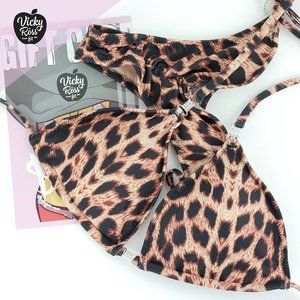 Leopard Practice Competition Bikini Suit